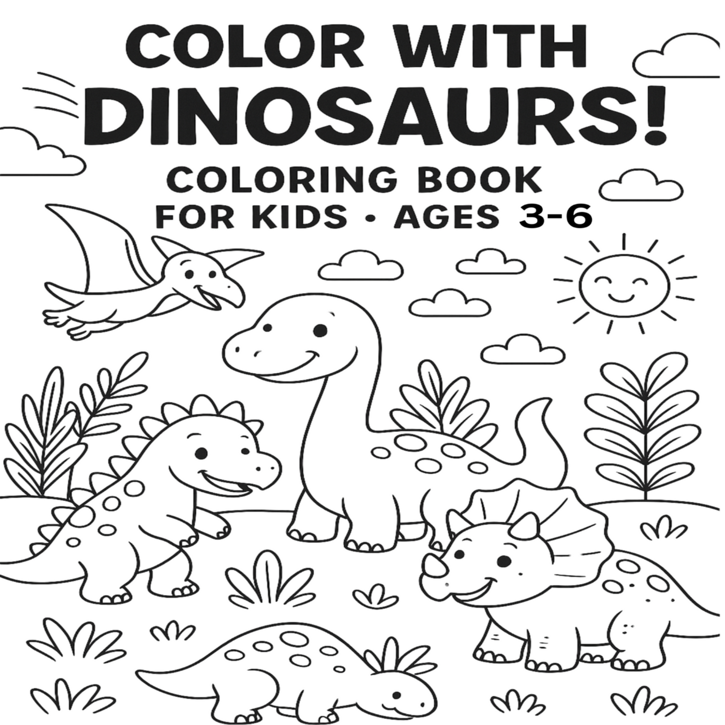 π¦ Dino Fun! Coloring Book for Kids Ages 3β6